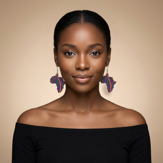 Africa Heritage Map Earrings - handcrafted Africa-shaped statement earrings by Tinkers