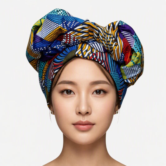 Patchwork Ankara Statement Wrap - multicolor sculptural headwrap by Tinkers