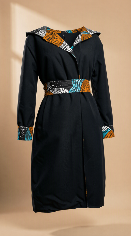 2-in-1 Long Sleeve Coat - Black colorway alt view