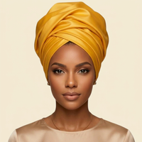Marigold Satin Crown Turban