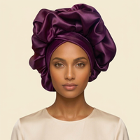 Deep Plum Satin Bonnet Turban