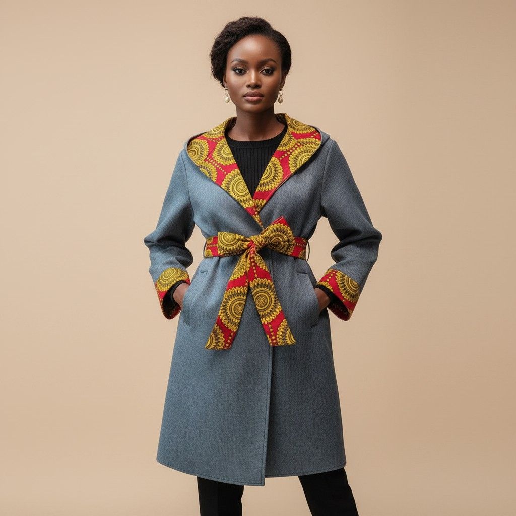 2-in-1 Long Sleeve Coat - Red, on model