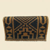 Leopard Print Gold Beaded Clutch