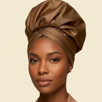 Cognac Crown Satin Turban