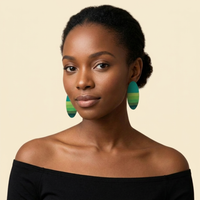 Savanna Green Stripe Earrings