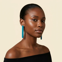 Ocean Teal Bar Earrings