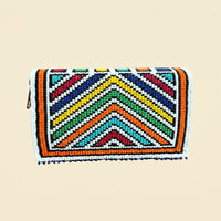 Multicolour Chevron Beaded Zip Wallet